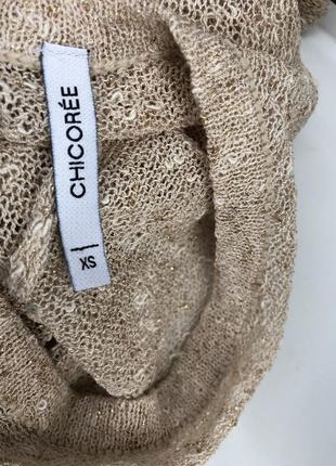 Вязанная,трикотаж люрекс,футболка(блузка,кофточка открытой спиной,золотой люрекс