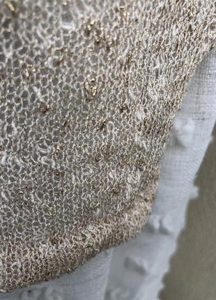 Вязанная,трикотаж люрекс,футболка(блузка,кофточка открытой спиной,золотой люрекс