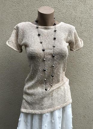 Вязанная,трикотаж люрекс,футболка(блузка,кофточка открытой спиной,золотой люрекс