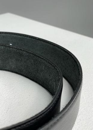 Ремешок кожаный christian dior leather belt black/gold6 фото