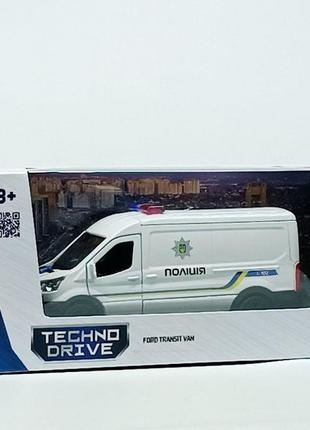 Машинка techno "ford transit van" полиция 250343u4 фото