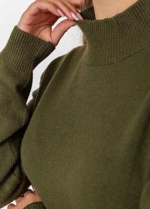 Жіночий светр в'язаний, колір хакі, 204r1795 фото
