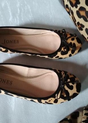 Милі хутряні 💢 шкіряні балетки туфлі jones bootmaker леопардовий принт