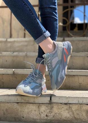 Шикарные женские кроссовки adidas yeezy 700 blue в синем цвете (36-40)4 фото