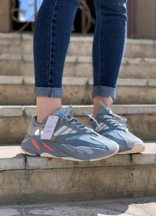 Шикарные женские кроссовки adidas yeezy 700 blue в синем цвете (36-40)1 фото