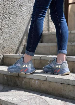 Шикарные женские кроссовки adidas yeezy 700 blue в синем цвете (36-40)8 фото