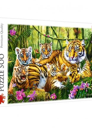 Пазлы "семья тигров" trefl 37350 (500 эл.)