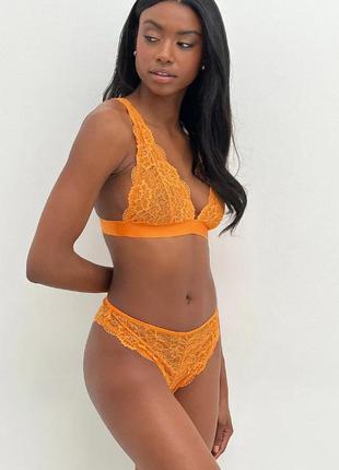 Женские кружевные трусики na-kd brazilian orange xxl2 фото