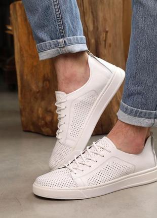 Кеди чоловічі шкіряні білі