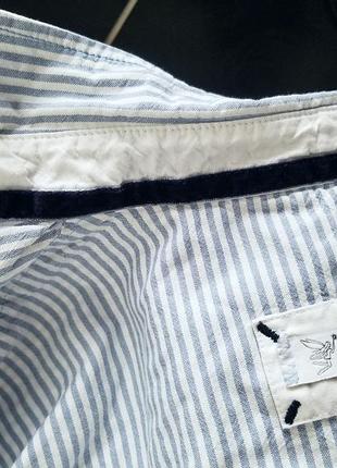 Стильная,натуральная рубашка в полоску,нежный голубой цвет4 фото