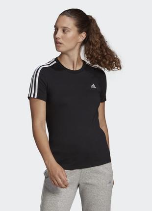 Adidas 3 stripes футболка для фітнесу, сітчасті вставки