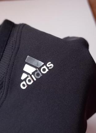 Adidas 3 stripes футболка для фитнеса, сетчатые вставки4 фото