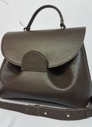 Сумка женская "фиджи" натуральная кожа, коричневый флотар