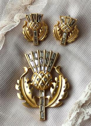Сет- серьги + брошка королевский чертополох- символ шотландии и рыцарского ордена.