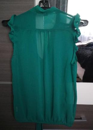 Зелёная блузка рубашка блуза недорого дёшево купить безрукавка с,м,42,44 размер4 фото