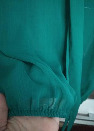 Зелёная блузка рубашка блуза недорого дёшево купить безрукавка с,м,42,44 размер5 фото