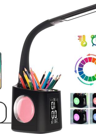 Светодиодная настольная лампа, настольная лампа для детей, цветной ночник rgb, настольная лампа с часами/часам