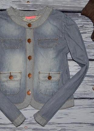 9 - 10 лет 134 - 140 см обалденный фирменный пиджак джинсовый курточка next некст2 фото
