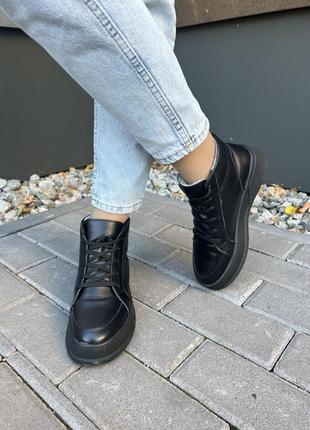 Зимние кожаные ботинки6 фото