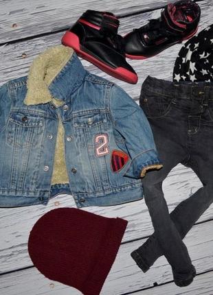 9 - 12 месяцев 80 см фирменный джинсовый пиджак утепленная джинсовая курточка некст