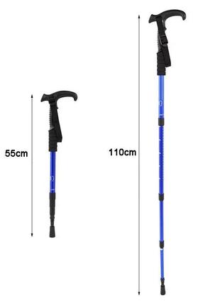 Палка-трость suolide antishock телескопическая с прямой ручкой для треккинга и реабилитации - 2шт лучшая цена5 фото