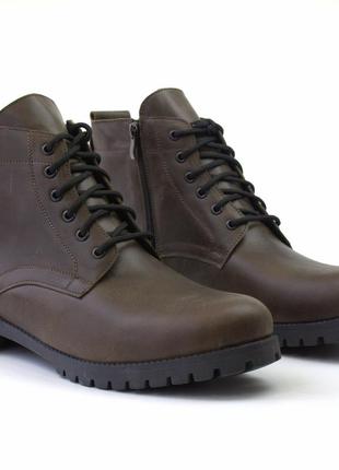 Коричневые кожаные мужские ботинки ручной работы из кожи большой размер rosso avangard ultimate crazy brown bs1 фото
