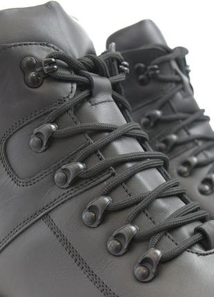 Ботинки мужские зимние кожаные на меху с протектором rosso avangard major black trekking8 фото