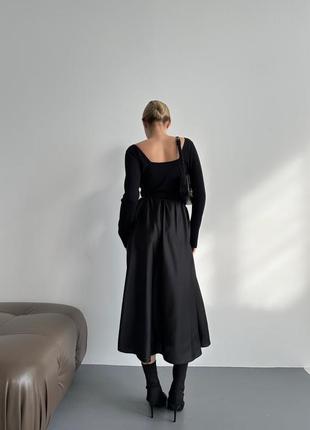 Трендовая шелковая юбка с высокой посадкой миди длинная свободного кроя на резинке3 фото