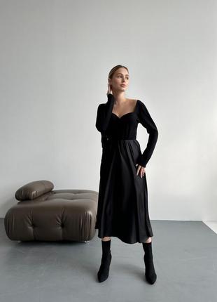 Трендовая шелковая юбка с высокой посадкой миди длинная свободного кроя на резинке4 фото