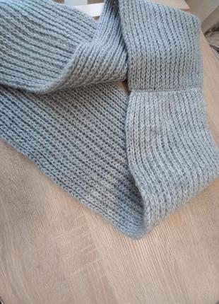 Сірий снуд, хомут, довгий шарф4 фото