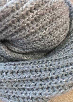 Сірий снуд, хомут, довгий шарф2 фото
