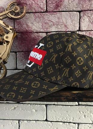 Бейсболка - в стиле louis vuitton (supreme,коричневая)3 фото