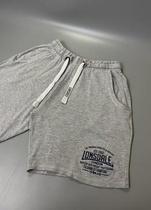 Світло сірі спортивні шорти lonsdale london, оригінал, лонсдейл лондон, трикотажні, легкі, вільні, для спорту, меланж, вінтаж2 фото