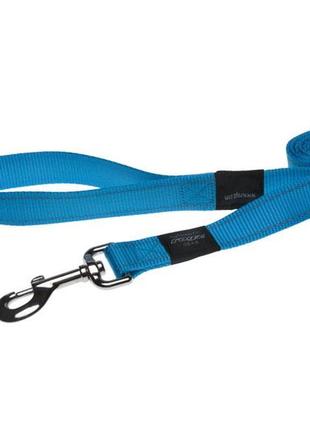 Повідець для собак зі світловідбивною ниткою rogz utility xl 1,2 м блакитний (649510002847)