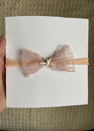 Повязочка бантик, пов'язка для дівчаток бант мережево