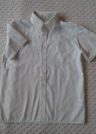 Біла сорочка з коротким рукавом рубашка белая с коротким рукавом для мальчика