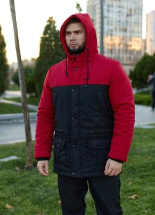 Мужская парка nike черная с красная зимняя куртка найк6 фото