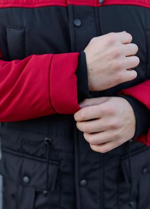 Мужская парка nike черная с красная зимняя куртка найк7 фото