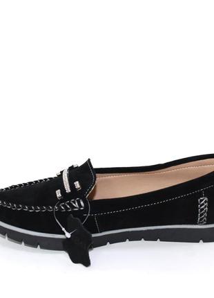 Модные черные женские комфортные мокасины весенние,осенни, замшевые/натуральная замша-женская обувь деми5 фото