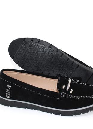Модные черные женские комфортные мокасины весенние,осенни, замшевые/натуральная замша-женская обувь деми3 фото