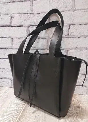 Сумка женская "марго" натуральная кожа,черная2 фото