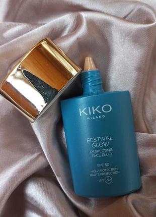 Совершенствующий флюид для лица kiko milano festival glow perfecting face fluid spf 50 солнцезащитный крем тональный крем тоналка тонак кико милано2 фото