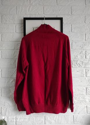 Кардиган лонгслив пуловер гольф молния 🐑  красный бордовый хлопок кашемир m&amp;s,m,l,382 фото