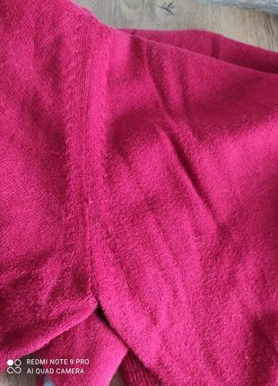 Кардиган лонгслив пуловер гольф молния 🐑  красный бордовый хлопок кашемир m&amp;s,m,l,388 фото