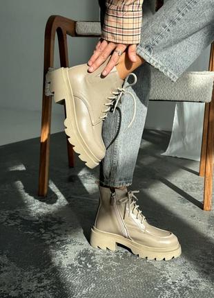 Кожаные женские ботинки ботинки из натуральной кожи на зиму5 фото
