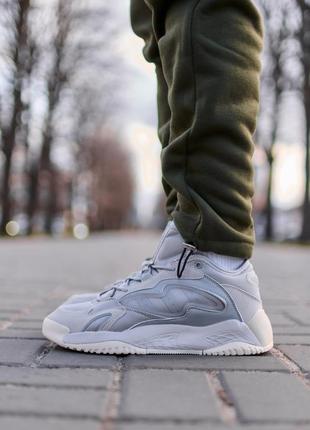 Крутые мужские кроссовки adidas streetball 2 grey beige светло-серые с бежевым6 фото