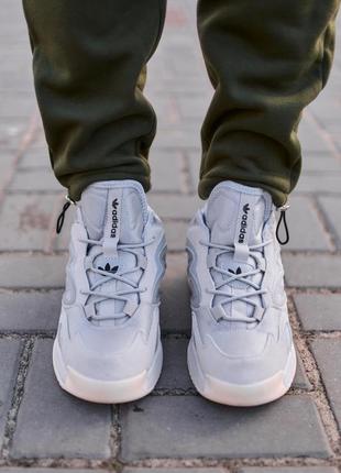 Крутые мужские кроссовки adidas streetball 2 grey beige светло-серые с бежевым2 фото