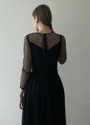 Сукня чорна в горошок5 фото