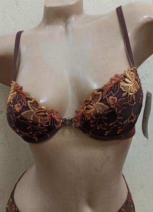 Al.underwear комплект женского нижнего белья коричнево бежевый на пушапе украина размер 70в2 фото