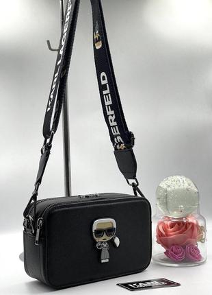 Жіноча сумка чорна турція, сумка туреччина екошкіра, сумка жіноча через плече в стилі karl lagerfeld карл лагерфельд
